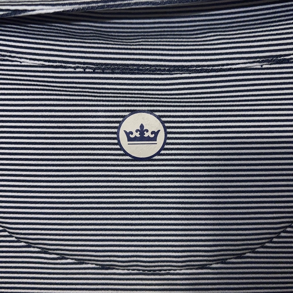 Peter Millar Navy and White Striped Zip-Up Sweater - Picture 5 of 7